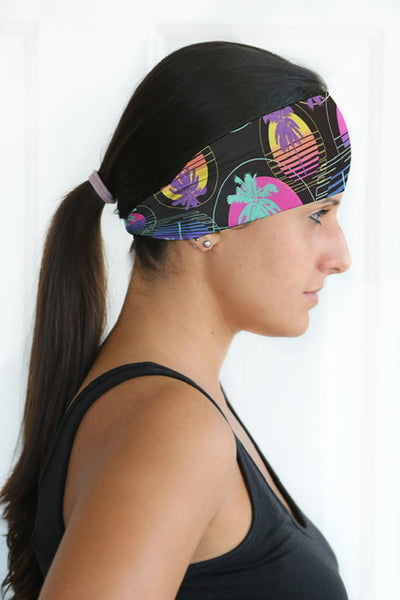 80 Palm Sunset | Non-Slip Headbands for Fashion, Fitness